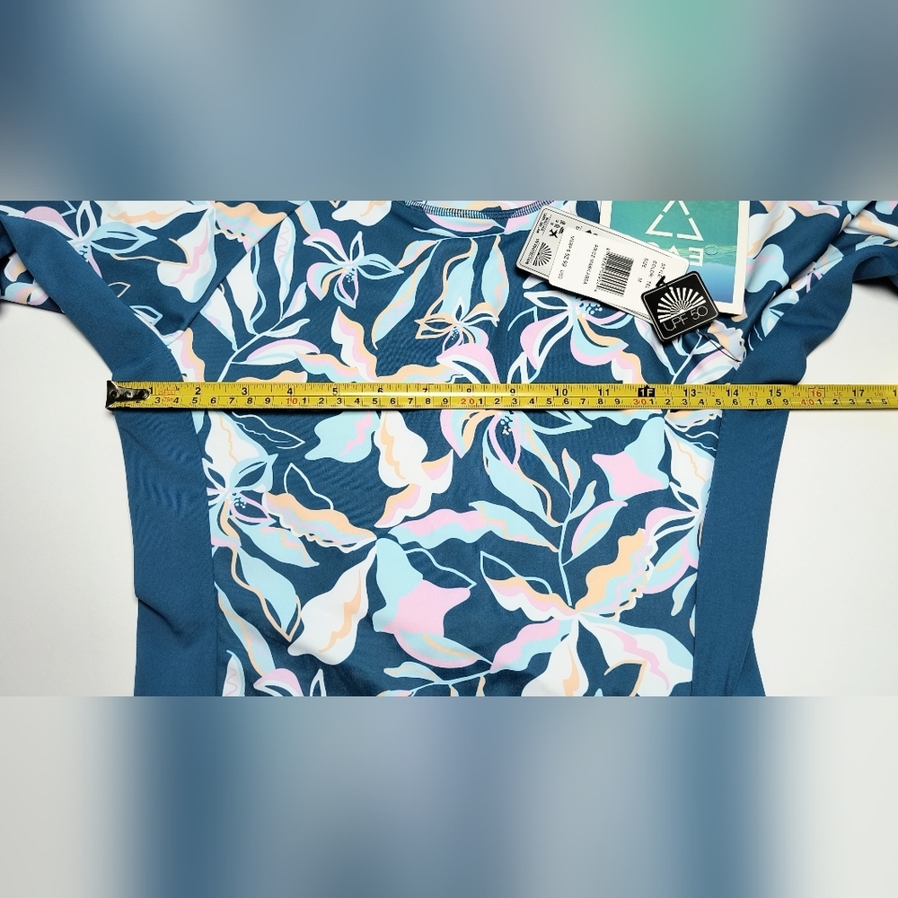 Evo Floral Long Sleeve Beach Vacation Resort Upf 50 Quick Dry Swimsuit M Nwt — image 5 of 8